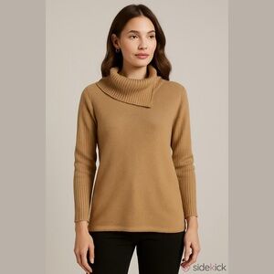 Anthropologie MAG cashmere Camel Cowl Neck Sweater medium